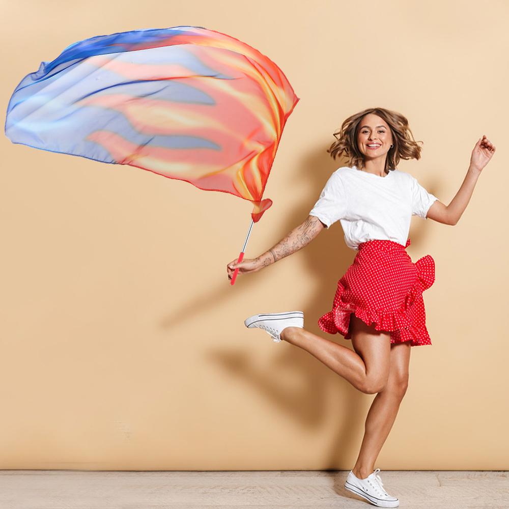 Multicolor Semi-circular Flags Scalable Rods Dance Props New Colorful Scarves Flag