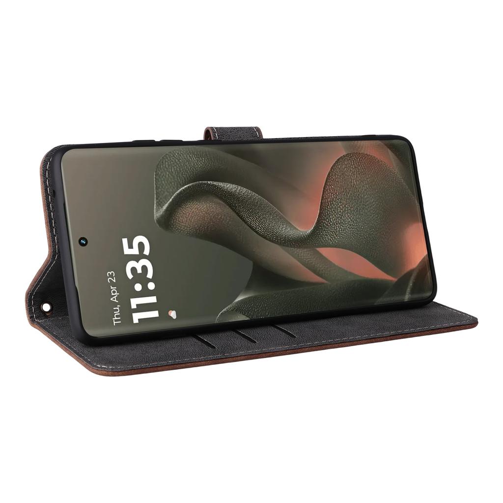 For Motorola Edge (2025) 5G/Edge (gen 6) Case Wallet RFID Blocking PU Leather Phone Cover Stand with Strap