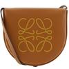 Small Heel Pouch Shoulder Bag Pochette Brown Calfskin Women Used