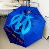 1PC Olympique Football Crest Printed Umbrella Folding umbrella, automatic umbrella 8-Frame for Travel, camping Fan gifts Christmas Gifts