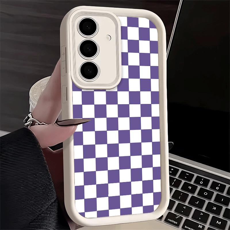 Phone Case for Samsung Galaxy A17 A16 A15 A14 A13 Retro Classic Chess Board Grid A56 A36 A26 A55 A35 A25 A54 A34 A24 A53 A33 A23