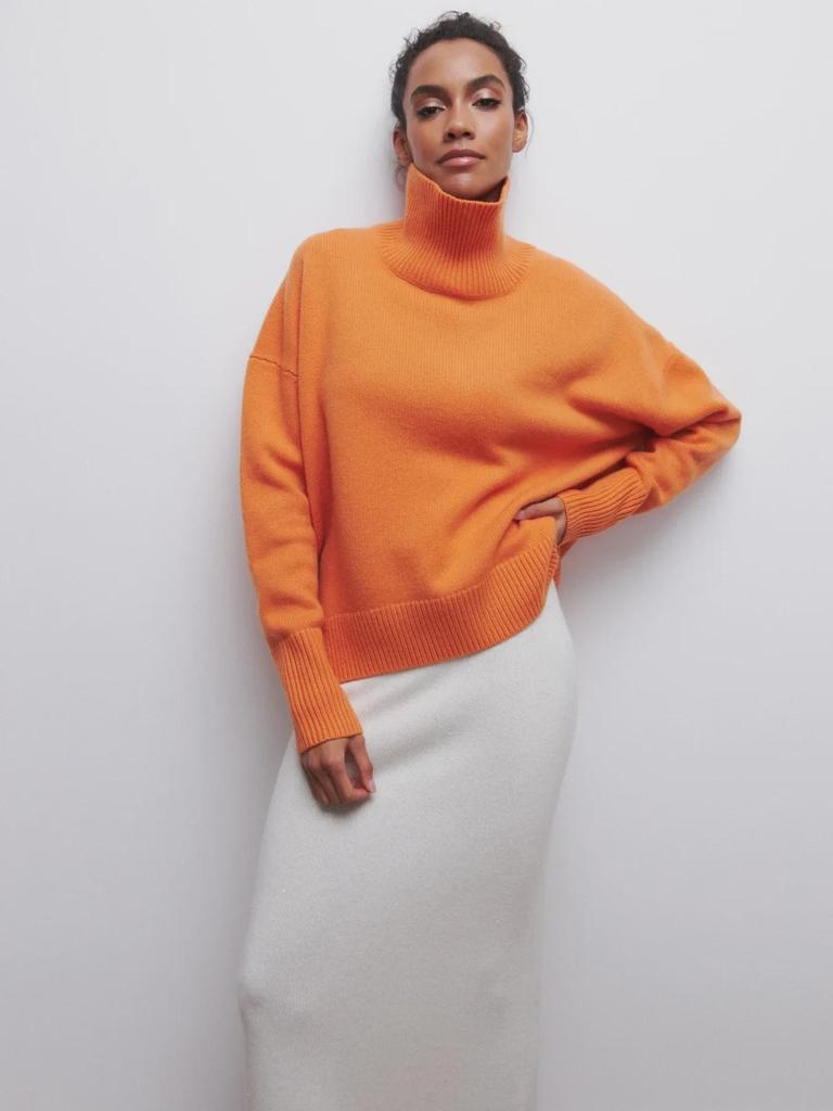 Women's European & American Loose Half-High Collar Sweater