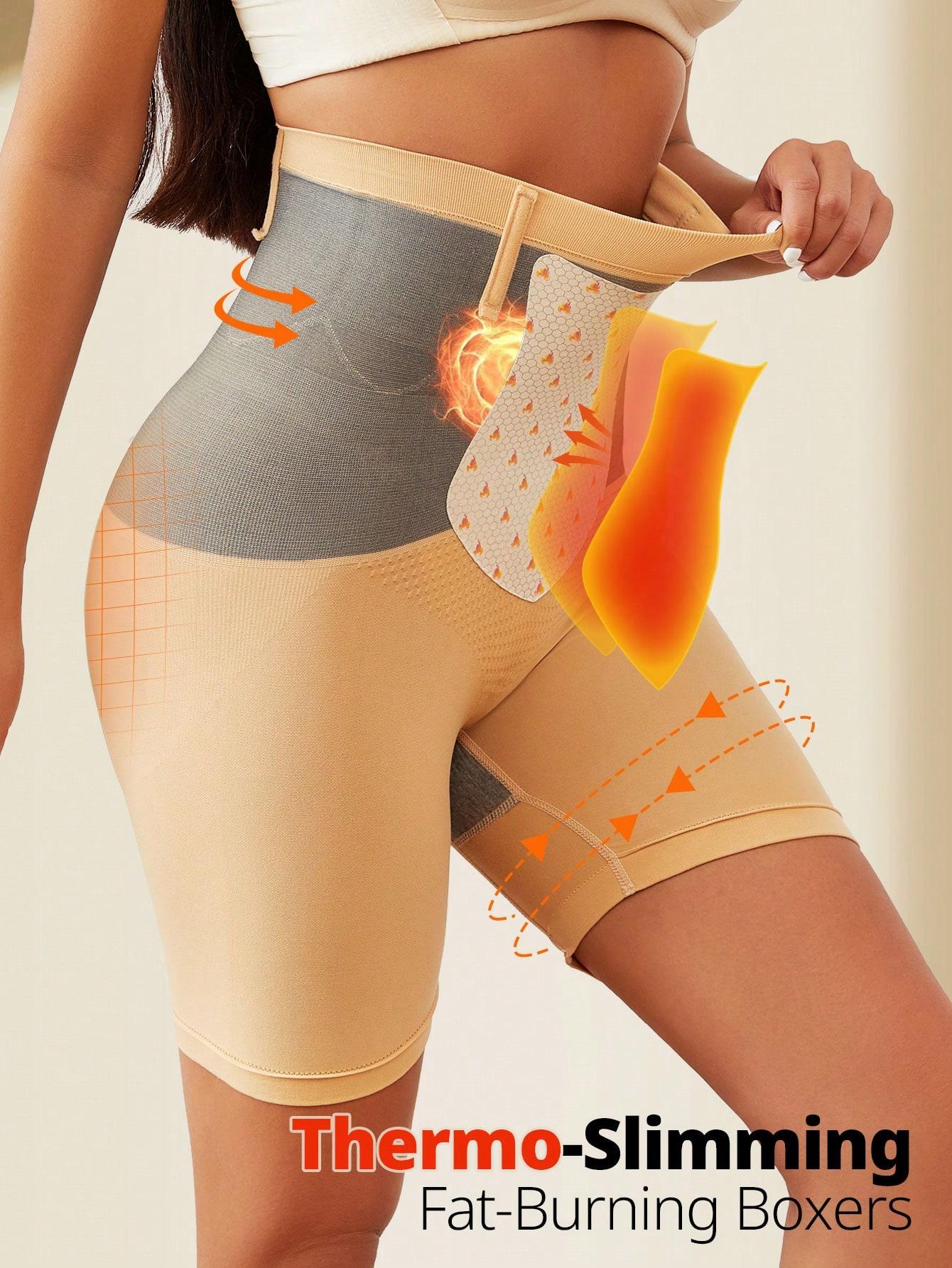 

Flarixa термошорты с высокой талией, утягивающее белье, корректирующее белье для живота, нижнее белье для месячных, спортивные трусы, корректирующее белье M бежевый