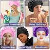 1pcs Soft Silk Satin Lined Bonnet Large Satin Hair Bonnet Household Sleep Shower Cap Hair Wrap Cover for Long Hair Salon Tool