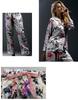 Long Room Watercolor Floral Waist Open Front [Yumekairou] Pajamas, 100% Silk, Satin, Women's, Sleeve, Wear, Painting, Pattern, Ribbon, Leaves,
