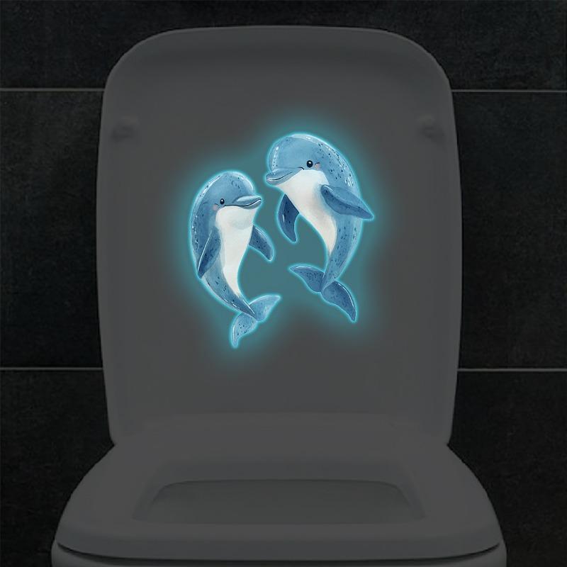 Blue Light Underwater World Dolphin Graphic Wall Stickers for Beautifying and Decorating Living Rooms and Bedrooms