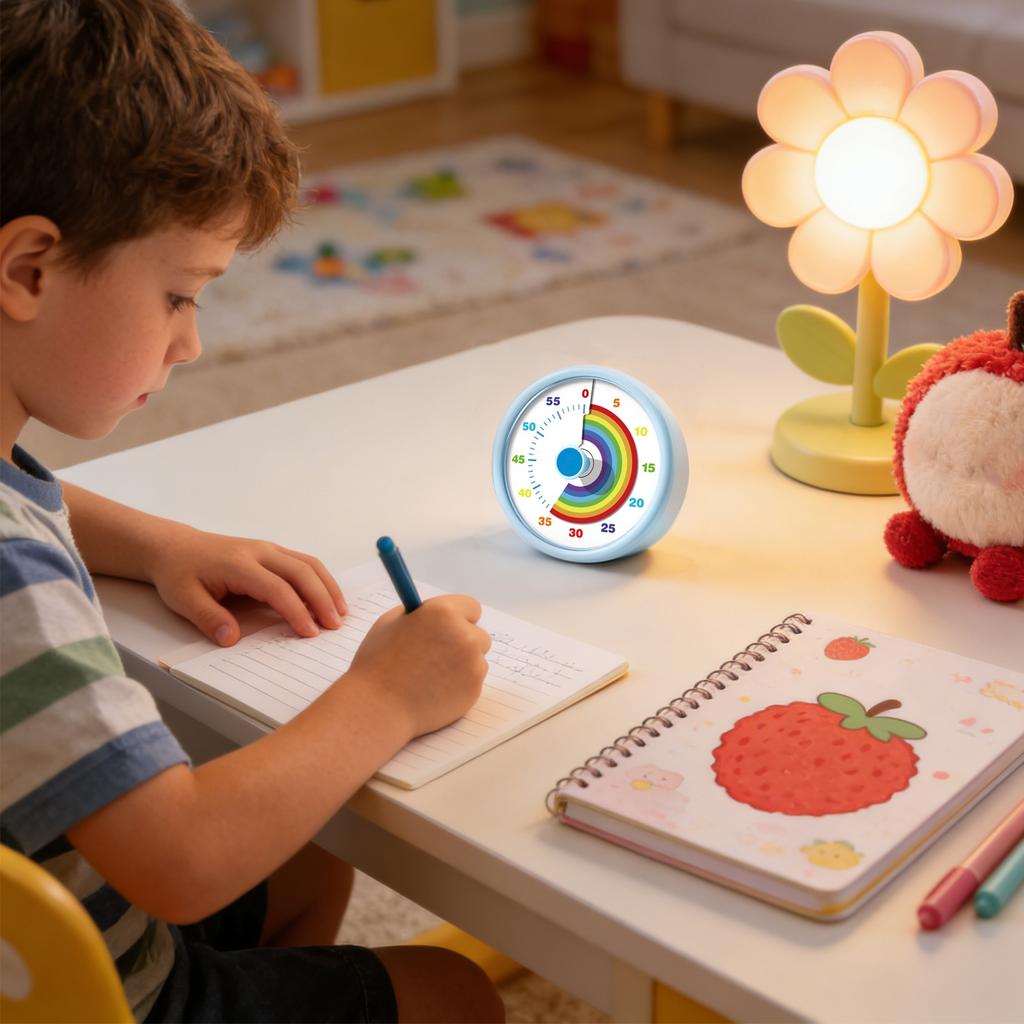 Visual Timer For Kids - 60 Minute Pomodoro Timers For Classroom Kitchen Offices, Countdown Kids Timer Clock With Disk, Desk Time Management Tool