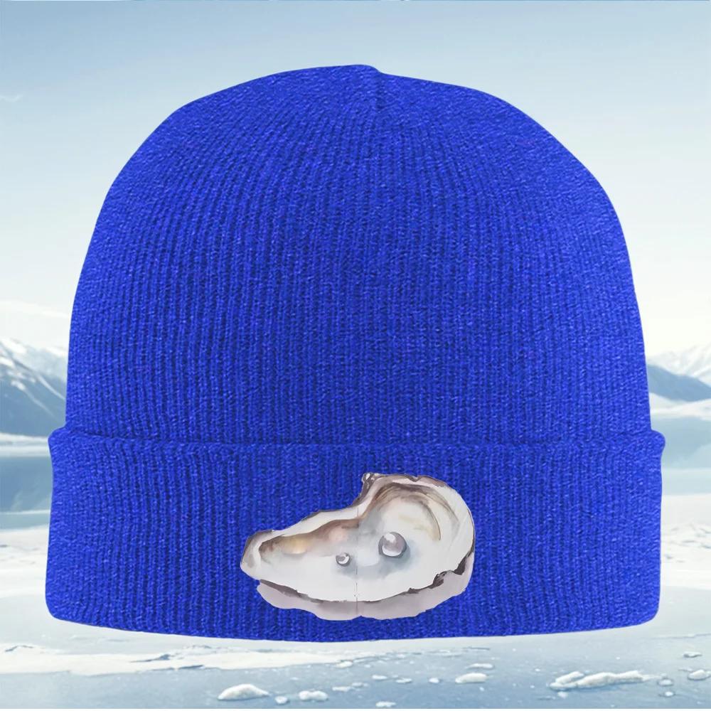Abstract Shell Shape Pearlescent Design Unisex Women Unisex Knitted Hat Beanie Pullover Cap Winter Thermal Warm Christmas Outdoor C
