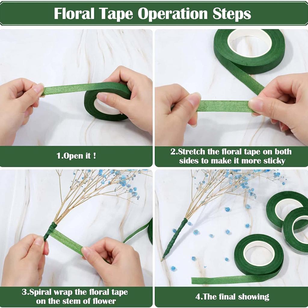 Grüne schöne Blumenbänder, 18 Meter, Papierklebebänder, Rosenblumen-Wrap, Blumenarrangement-Band
