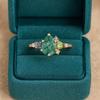 Pear Moss Agate Ring with Peridot, Amethyst & Cubic Zirconia – Nature Inspired Gemstone Jewelry Gift - Rose gold plated 925 Sterling Silver Ring