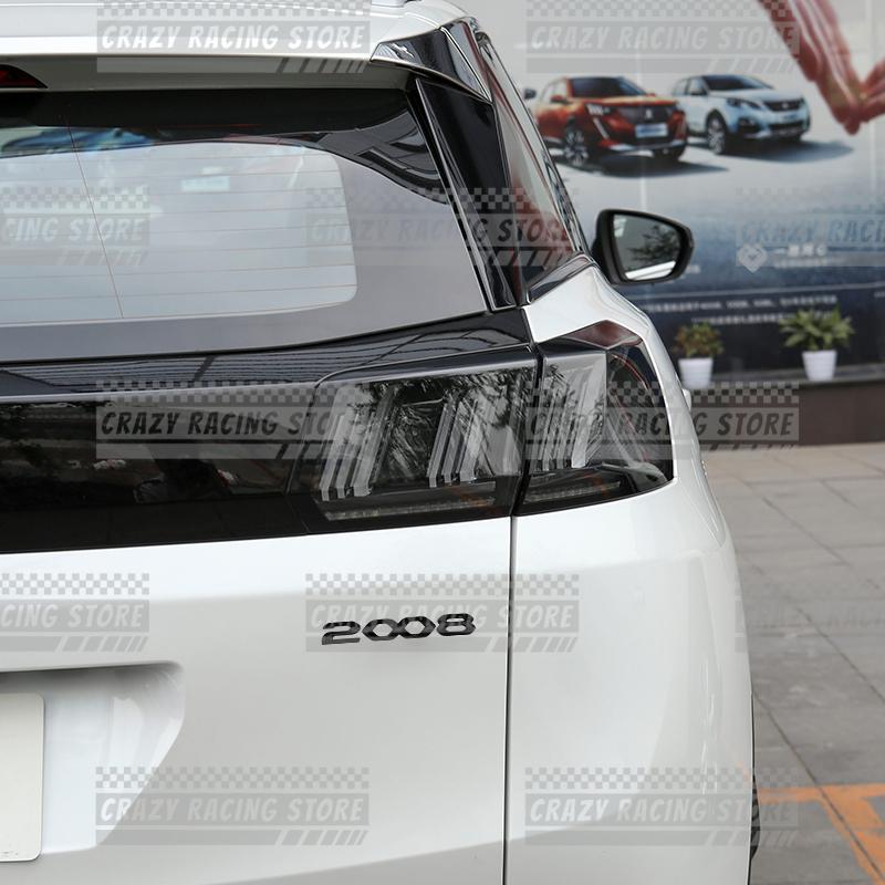 VZQR9 Autoaufkleber für Peugeot 208 308 408 508 2008 3008 4008 5008 Glänzend Schwarz Heckklappen-Emblem Metall 3D-Aufkleber Karosserie-Aufkleber Dekor