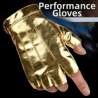 Punk PU Driving Gloves Cool Fingerless Mittens Fashion Performance Gloves  Hip-Hop