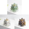 Water Crystal Decorative Figurine With Crown Nine Tails Fox For Modern Desk Display