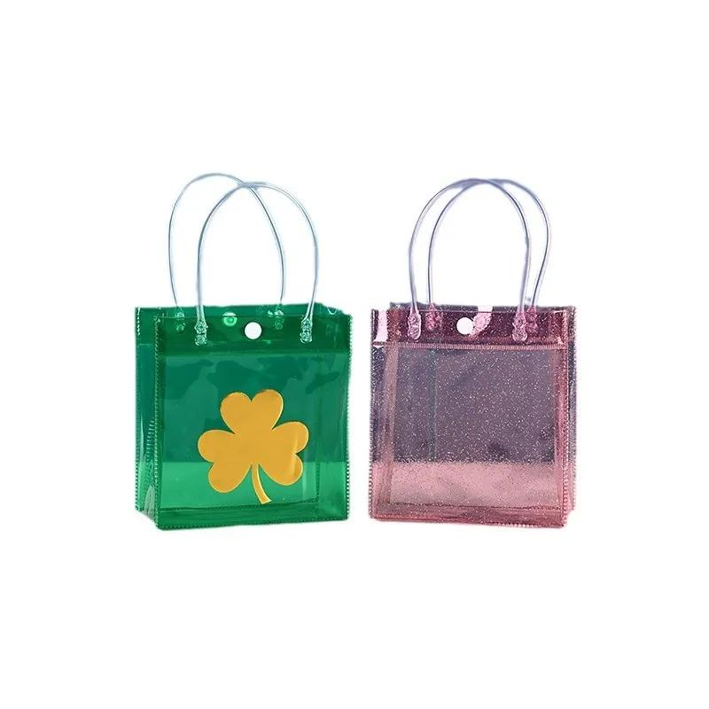 Hoge Kwaliteit PVC Transparante Flexibele Tote Bag Bloemen Boodschappentas Grote Capaciteit Shopping Bag Verpakkingstassen Hand Cadeautassen