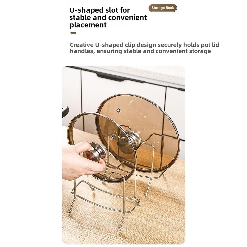 Portable Stainless Steel Cutting Board Holder Rustproof Thickening Chopping Board Organizer Space Saving Pan Cover Shelf