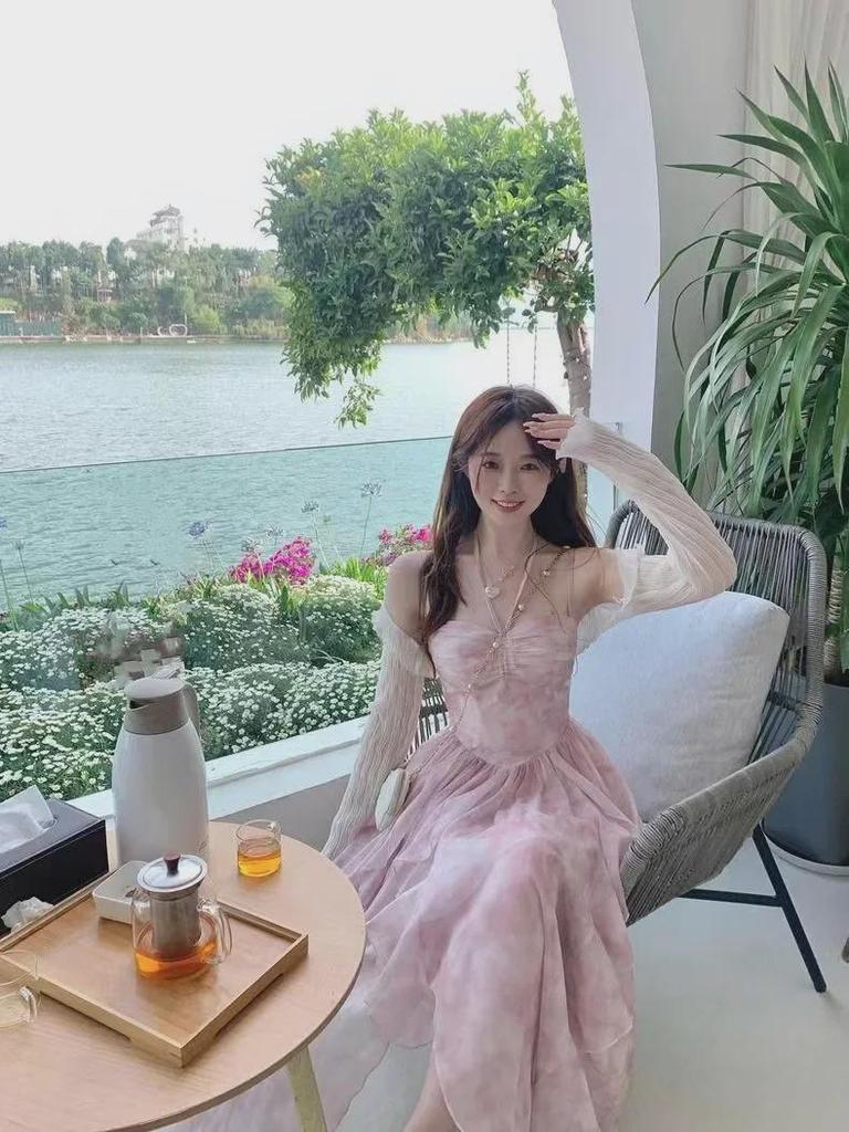 2024 Cherry Blossom Fairy-Style Irregular Hem Long Skirt - Summer Holiday Trend
