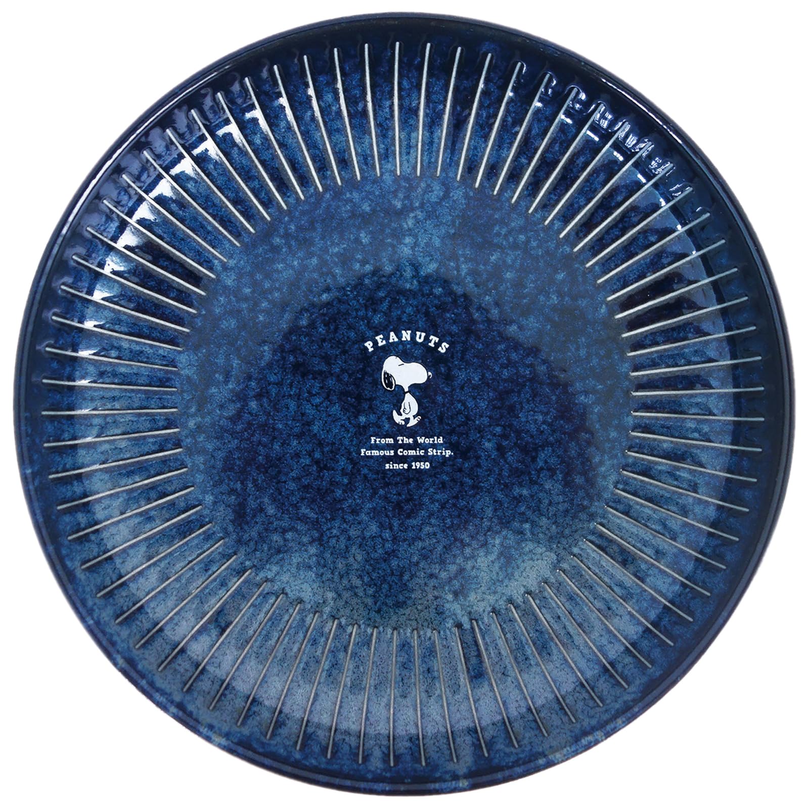 Snoopy Curry Pasta Microwave and Dishwasher Made in 614117  Peanuts  Plate, Plate, Plate, Approx. 21cm, Safe, Indigo, Japan,
