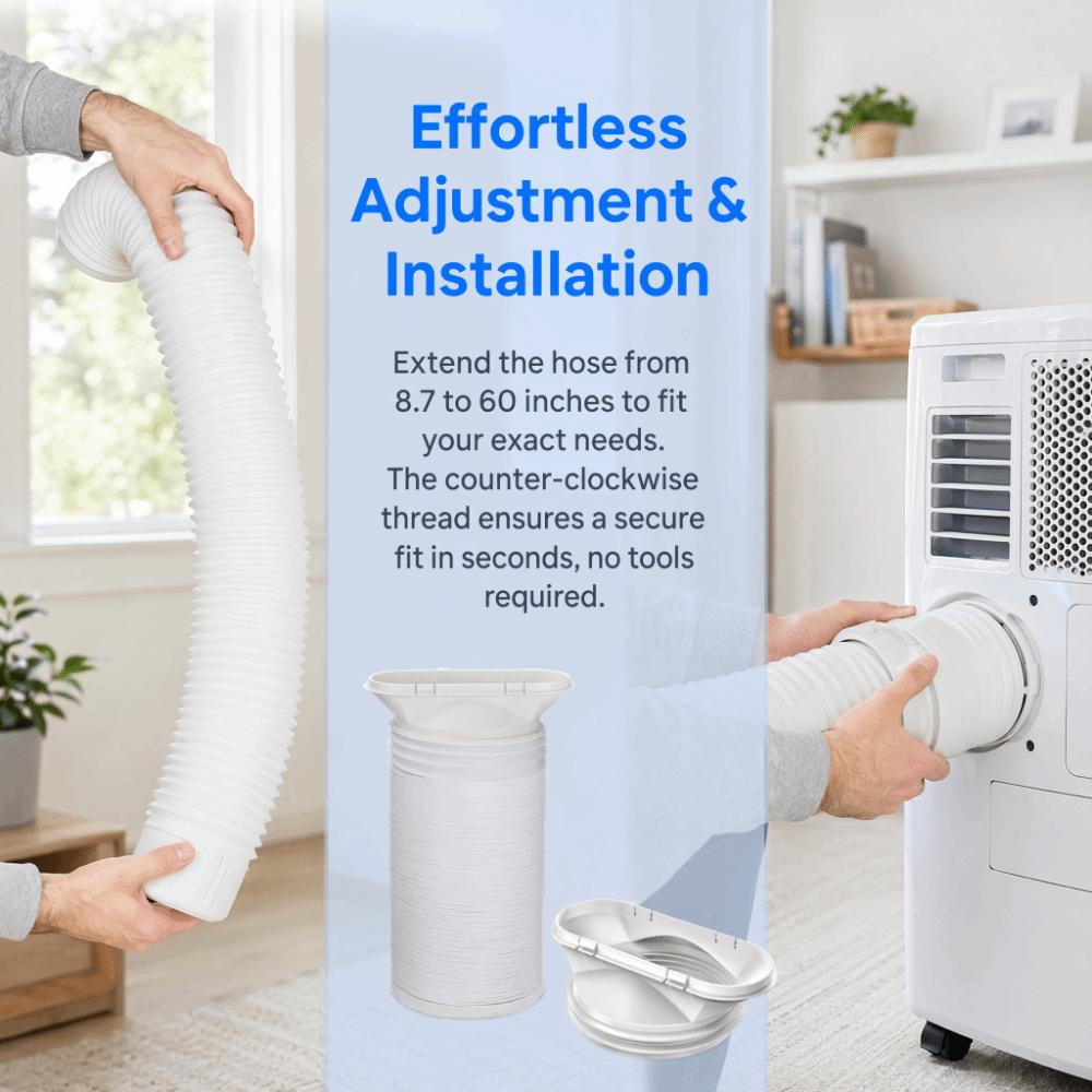 Elastīga izplūdes šļūtene Paplašināma gaisa kondicioniera šļūtene Pārnēsājama ventilācijas šļūtene Gaisa kondicionēšanas ierīces