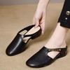 Summer flat shoes retro half slippers women's leather outer wear new summer outer wear sandals