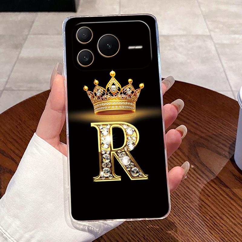 Crystal Diamond Letter Crown Couple Phone Case For Honor Power2 Transparent TPU Shockproof Soft Casing For Honor Power2 Shell