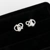 Women's Strap Twist Silver Earrings