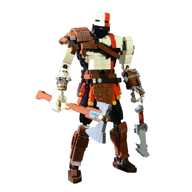 MOC Building Block Gods Wars Kratos Building Block Set Mech Battle Robot Brick Figure Toy for Kids Gift Model Movie Action