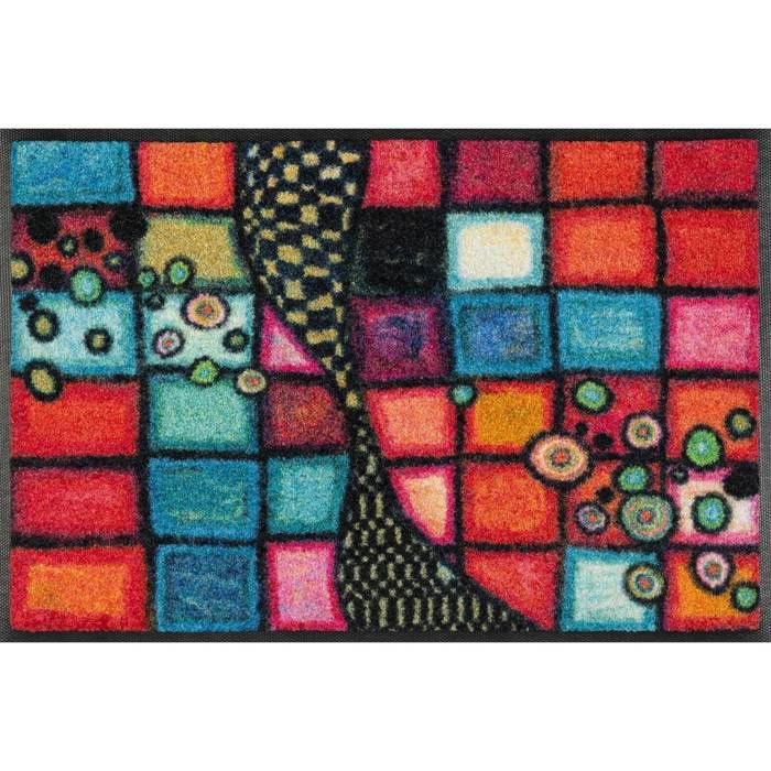 Paillasson - Tiger Tundra - Noir - Lavable 60°C & sèche-linge - Antidérapant 60x40 cm