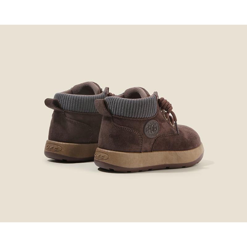 Kids Vintage British Style Soft Sole Low Top Ankle Boots Unisex Children Casual Shoes
