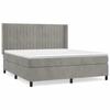 3132813 vidaXL Lit à sommier tapissier et matelas Gris clair 180x200cm Velours