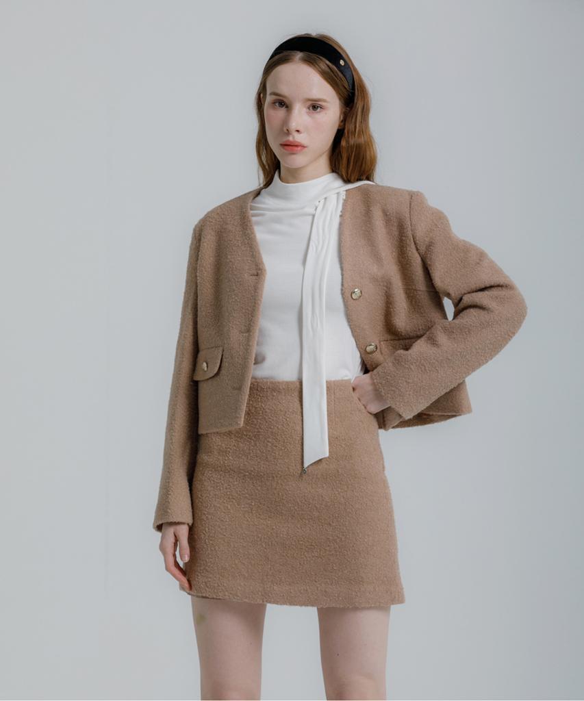 Eilubeu Boucle Mini Skirt Aaqksk101P