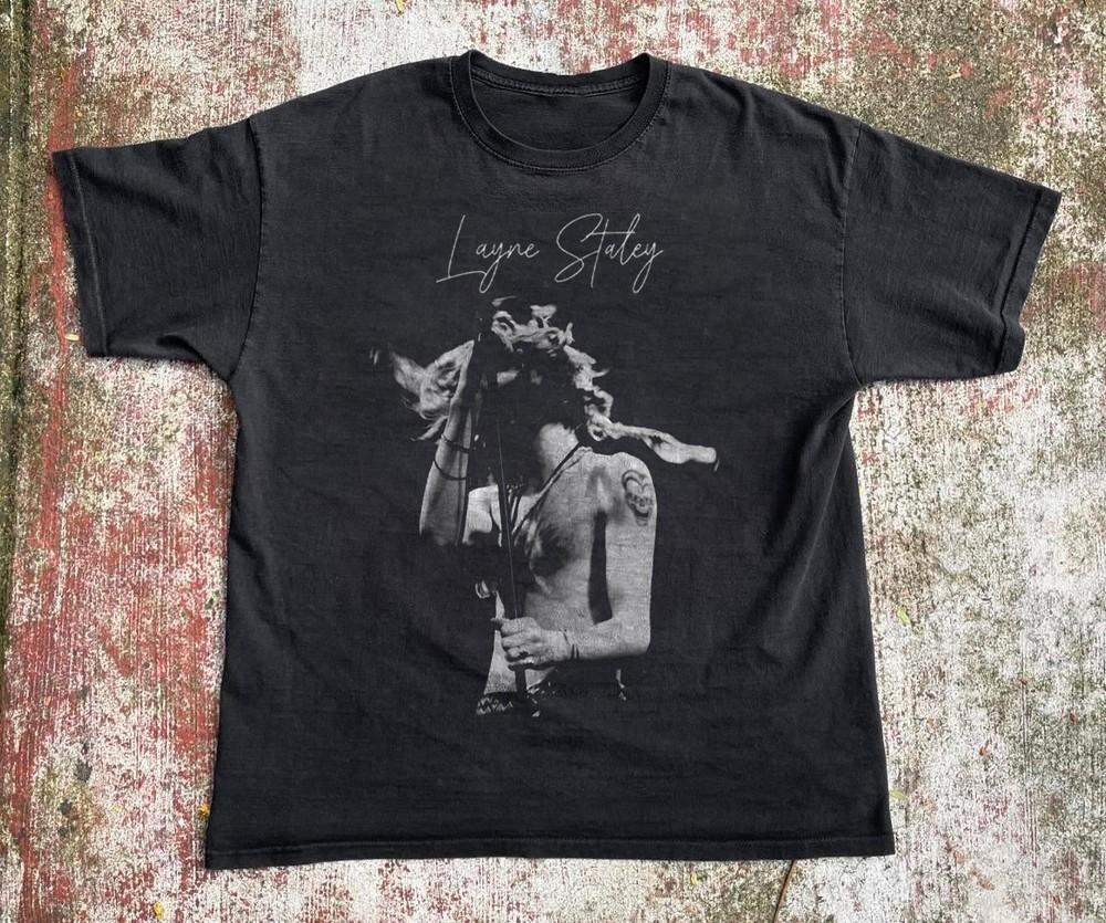 Футболка Alice In Chains Layne Staley, Унисекс Черная Хлопковая Футболка, Размер S-5XL Унисекс Футболка XL