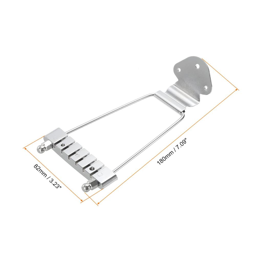 PATIKIL 6-String Guitar Trapeze Tailpiece Bridge, Replacement for Jazz Acoustic Guitar and Bass, Silver