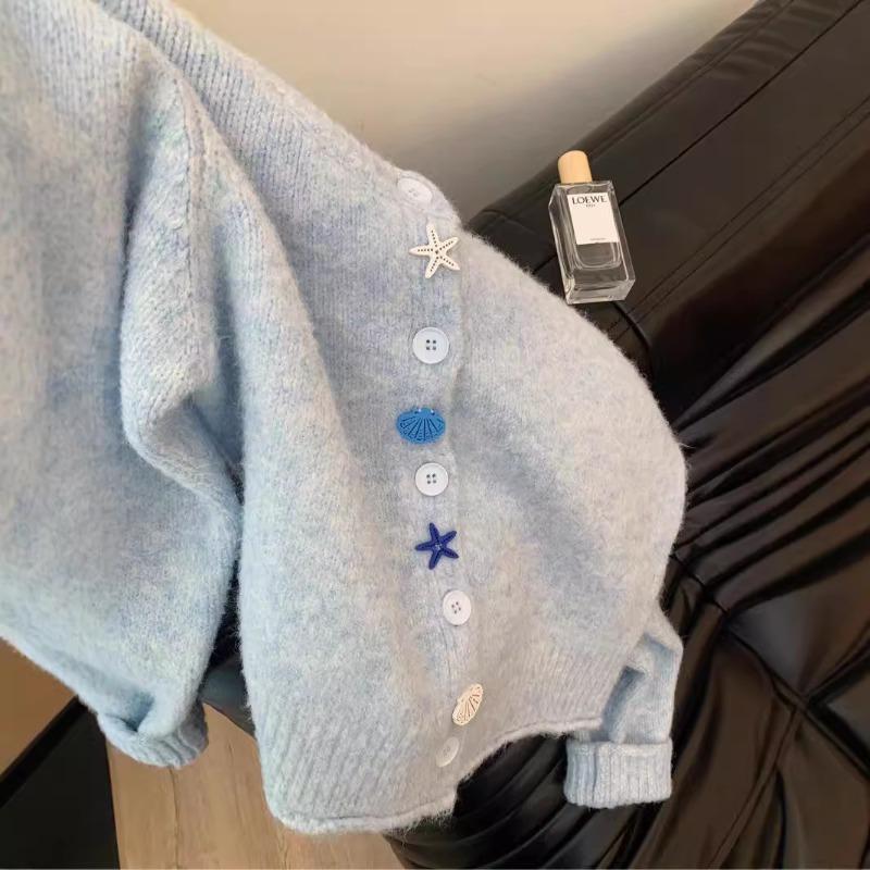 Close your eyes into the gentle wind soft waxy high-end knitted cardigan women's new versatile small sweater