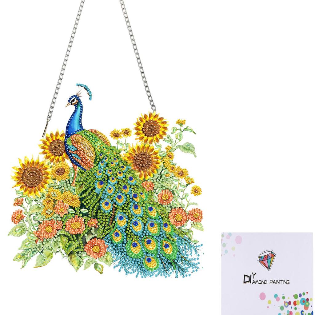 Acryl 2D Flach DIY Sonderform Strass Diamantkunst Fensteranhänger Diamantmalerei Set Fensterhängekunst für Heimdekoration