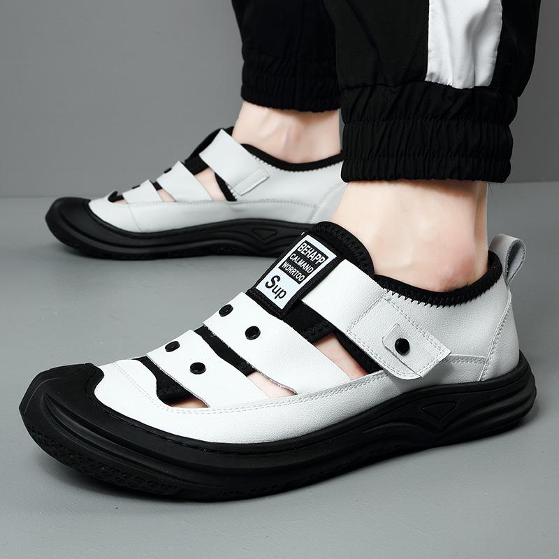 Fashion Summer casual men's shoes Trendy casual personalized style design Outdoor street walking Black and White Breathable shoes