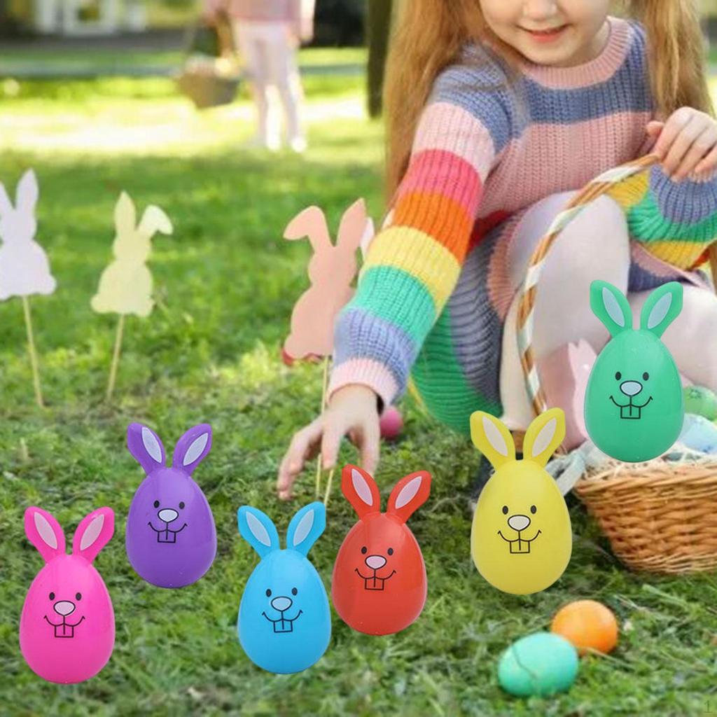 6 Pieces Easter Colorful Eggs Basket Filler Reusable Lightweight Party Decor Ornament for