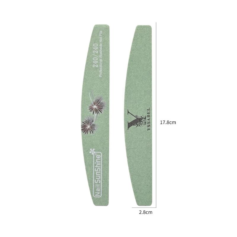 Double Sided Nail Files for Manicure and Nail Art with Half Moon Shape Emery Boards for Smooth Filing Polishing