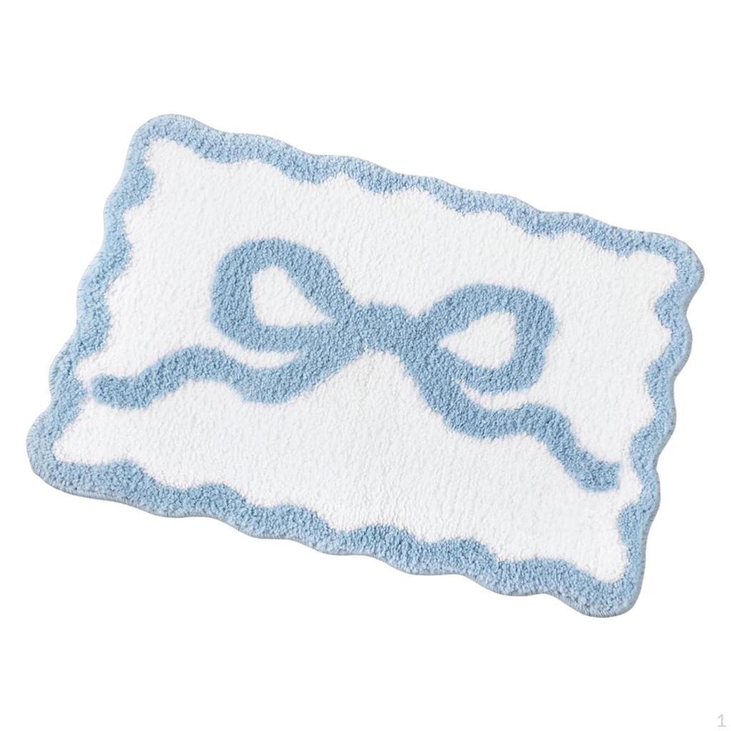 Bath Mat, Irregular Shower Toilet Soft Absorbent, Non-Slip, Washable, Bathtub
