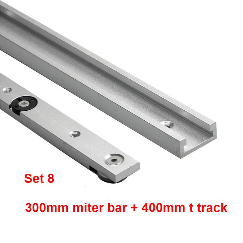 

2pcs T Track and Miter Track Jig Kit ,T Slot Miter Bar Slider Kit - Woodworking Table Saw Miter Gauge Rod T-Bar T-Slot T-Slider