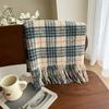 Versatile Imitation Cashmere Tassel Soft And Sticky Plaid Scarf For Women'S Winter Luxury New Fashionable Thickened Warm Shawl