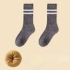 Women's Autumn and Winter New Velvet and Thick Warm Striped Moon Tube Wool Socks