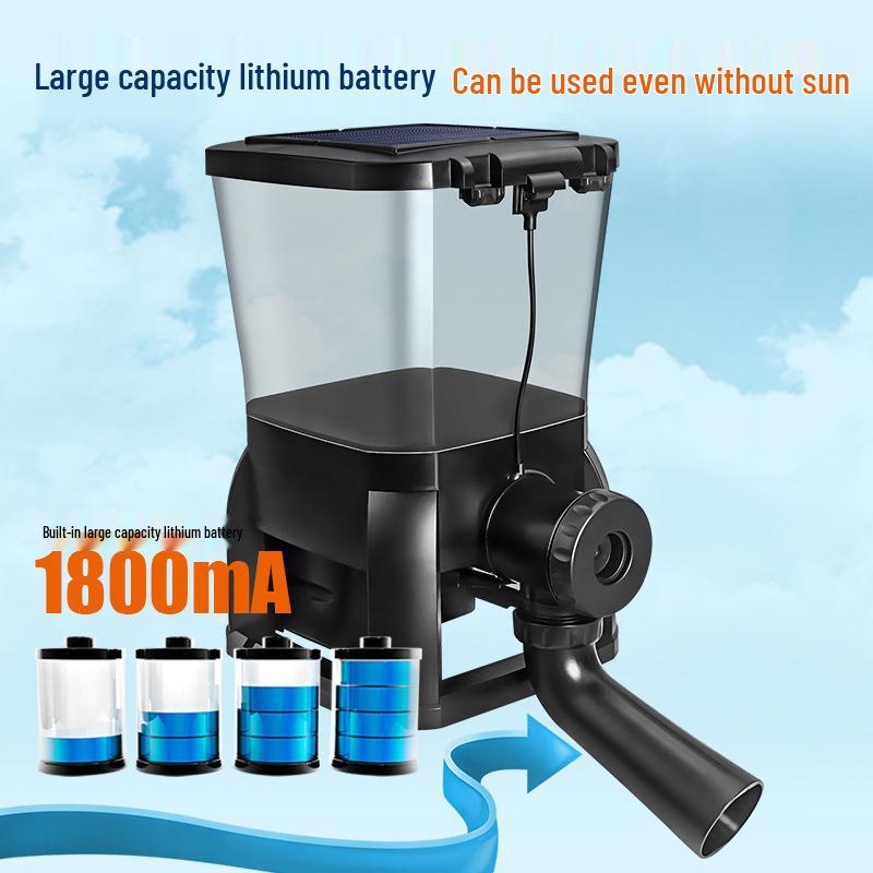 Jebao Solar-Powered Koi Pond Feeder - Large Capacity, Rainproof, Year-Round Use