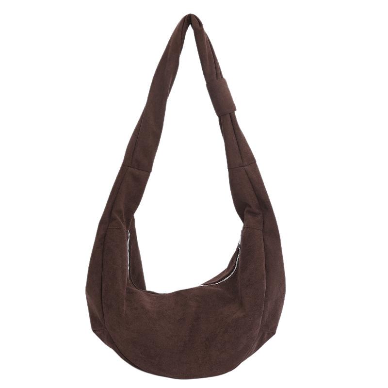 

Оптом 2025 ретро сумка-пельмень кроссбоди сумка на плечо унисекс для студентов большая вместительная сумка кофейный