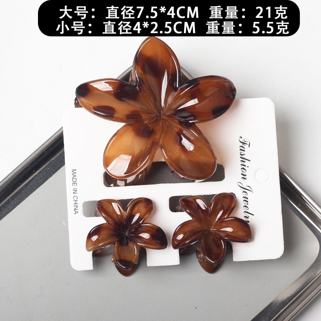 2025 New Egg Flower Grab Clip Retro Color Flower Hair Claw Clip Lady Side Grab Half Grab Back Head Shark
