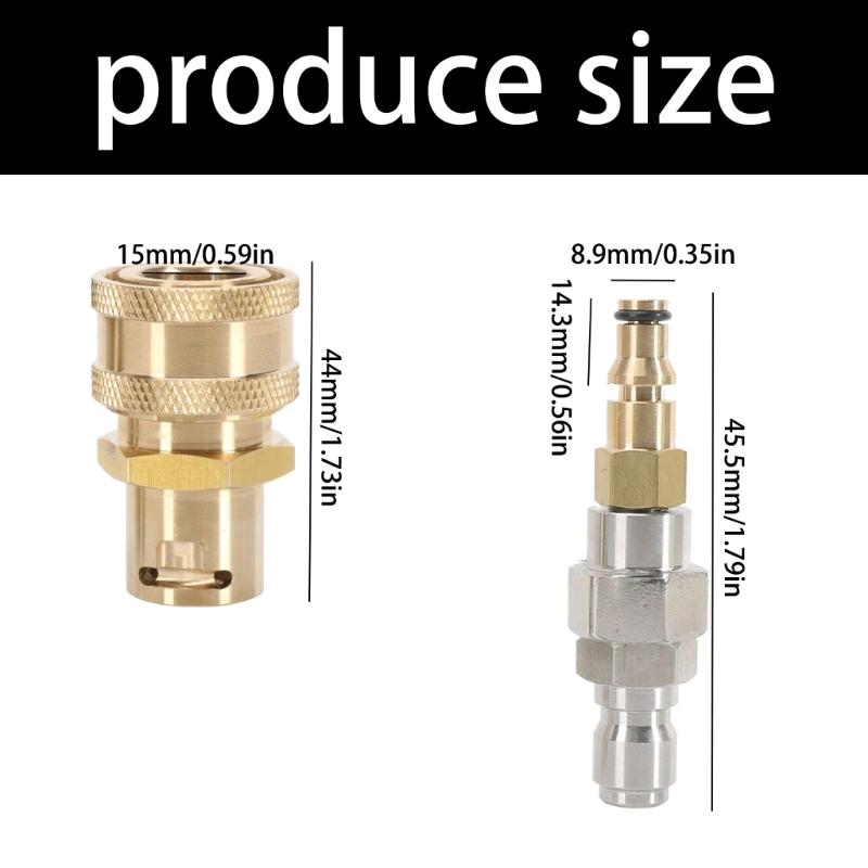 Quick Release Connect Adapter for High Pressure Washer 9mm Hose Universal Compatibility Leak Proof Seal Copper Design