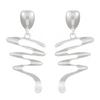 Retro Übertriebene Geometrische Asymmetrie Verzerrung Linie Metallnieten Ohrstecker für Damen Trendiger Rock Korea Ohrring Schmuck Geschenke