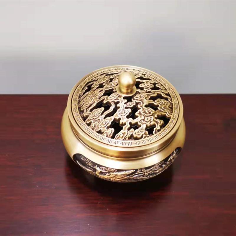

Pure copper Retro Three Legged Carving lncense Household Nostalgic Indoor Purification Sandalwood Aromatherapy Burner