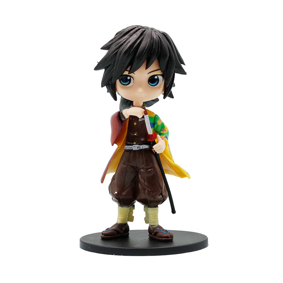 8Pcs Anime Demon Slayer Figure Doll Toy Nezuko Tanjirou Zenitsu Inosuke Kyoujurou Shinobu Giyuu Q Version Model Toy Kids Gifts