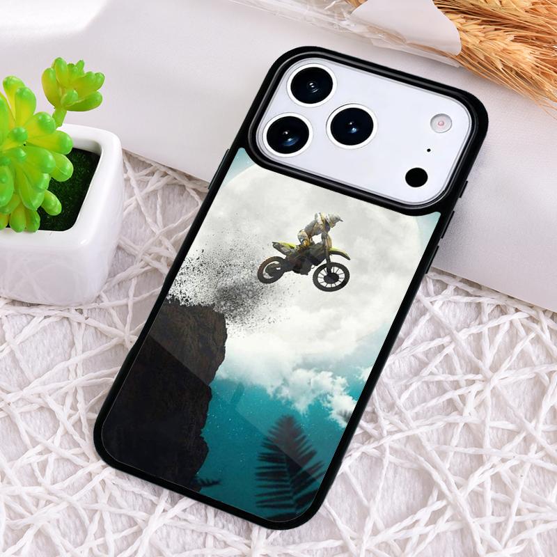 Moto Bike Motocross Soft Shockproof Phone Case for iPhone 17 Air 16e 15 11 12 14 13 Pro Max Cover Coque