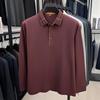 High Quality Seamless Long Sleeved T-Shirt With Collar, Men'S Spring And Autumn New Style, Middle-Aged Loose Casual Polo Shirt